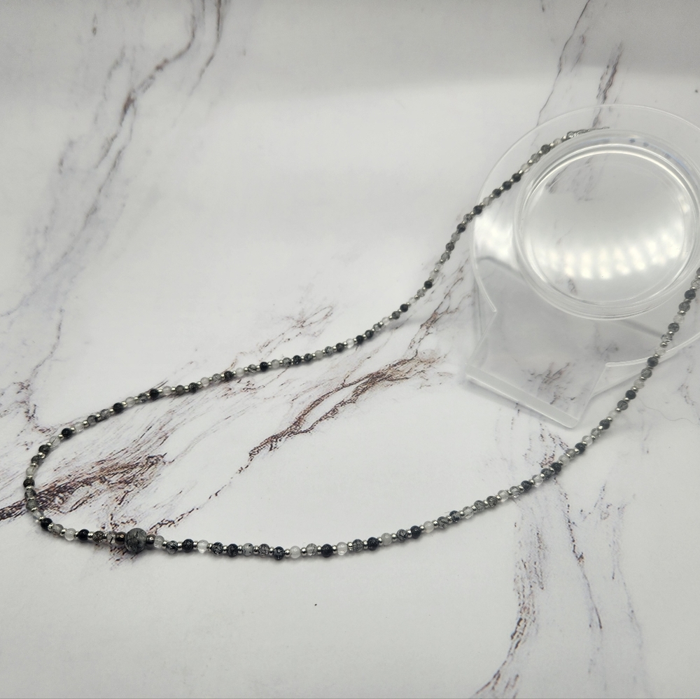 Black Tourmaline Rutilated Quartz necklace